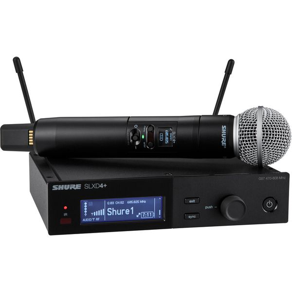 Shure SLXD24+ receiver and SM58 wireless handheld microphone